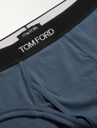 TOM FORD - Stretch-Cotton Briefs - Blue