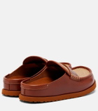 Birkenstock 1774 Naples leather-trimmed woven mules