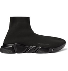 Balenciaga - Speed Sock Stretch-Knit Slip-On Sneakers - Black