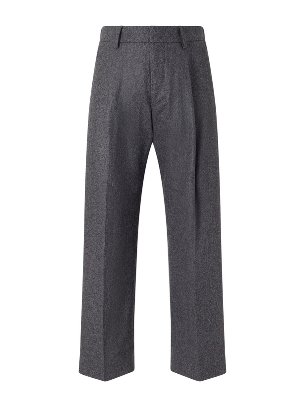 Photo: NN07 - Kay 10073 Straight-Leg Pleated Herringbone Wool-Blend Trousers - Gray