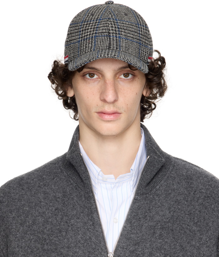 Photo: Thom Browne Gray Prince of Wales Hunting Tweed Baseball Cap