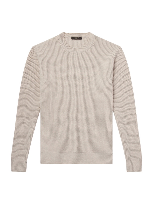Photo: Slowear - Ribbed Cashmere Sweater - Neutrals