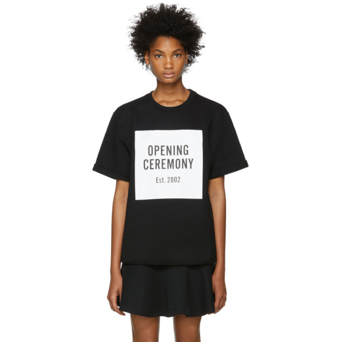 Opening Ceremony Black Logo Short Sleeve Sweatshirt Opening Ceremony