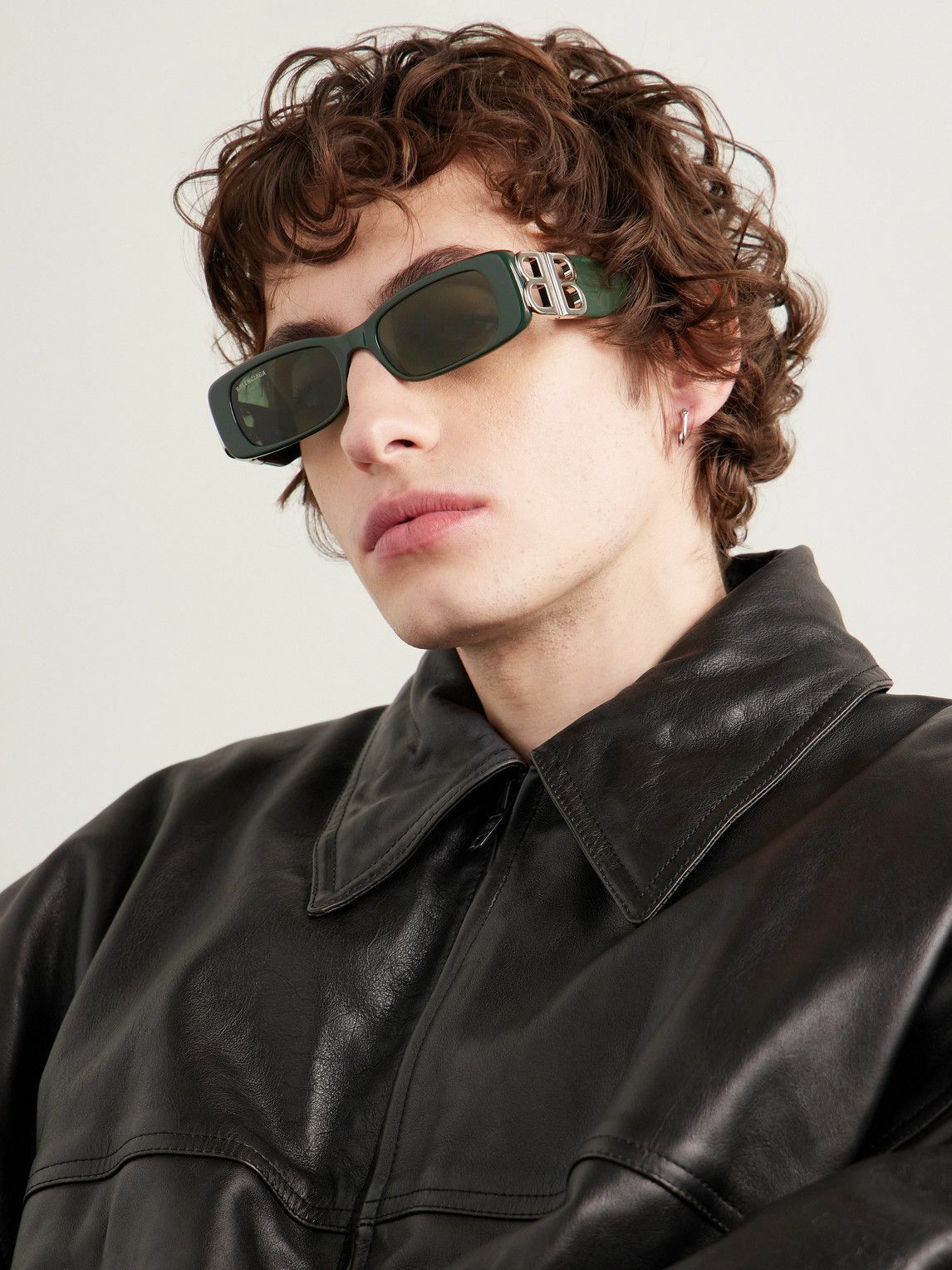 Balenciaga - Dynasty Rectangular-Frame Acetate and Silver