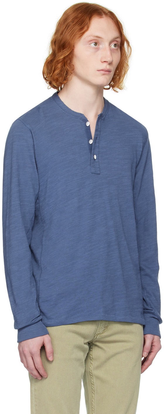 rag & bone Blue Classic Flame Henley Rag and Bone