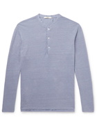 Barena - Batifogia Carlino Linen-Blend Henley T-Shirt - Blue
