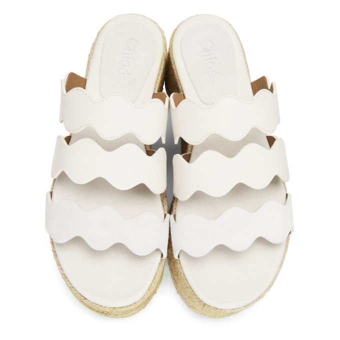 Chloe White Lauren Flatform Sandals