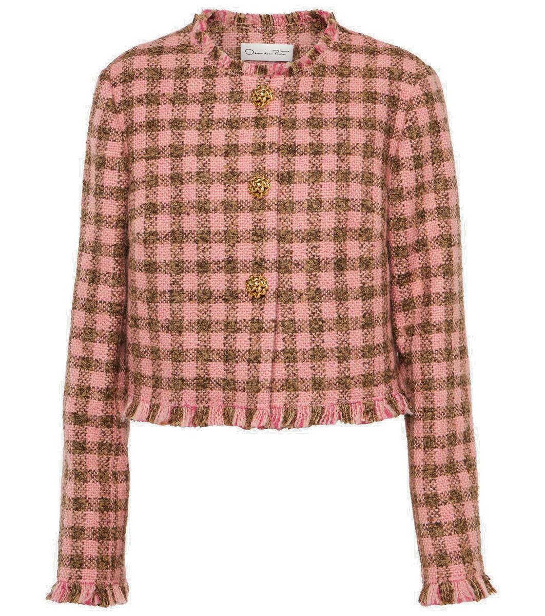 【OSCAR DE LA RENTA】チェック cotton-blend tweed ジャケット Oscar de la Renta Cotton Tweed Jacket — UFO No More