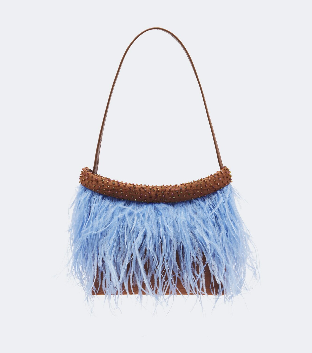 Staud Winslow feather-trimmed shoulder bag
