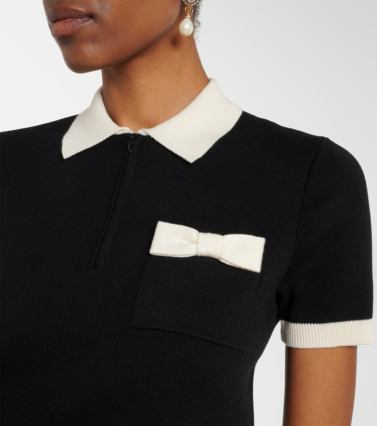 Valentino Bow-detail cotton polo shirt