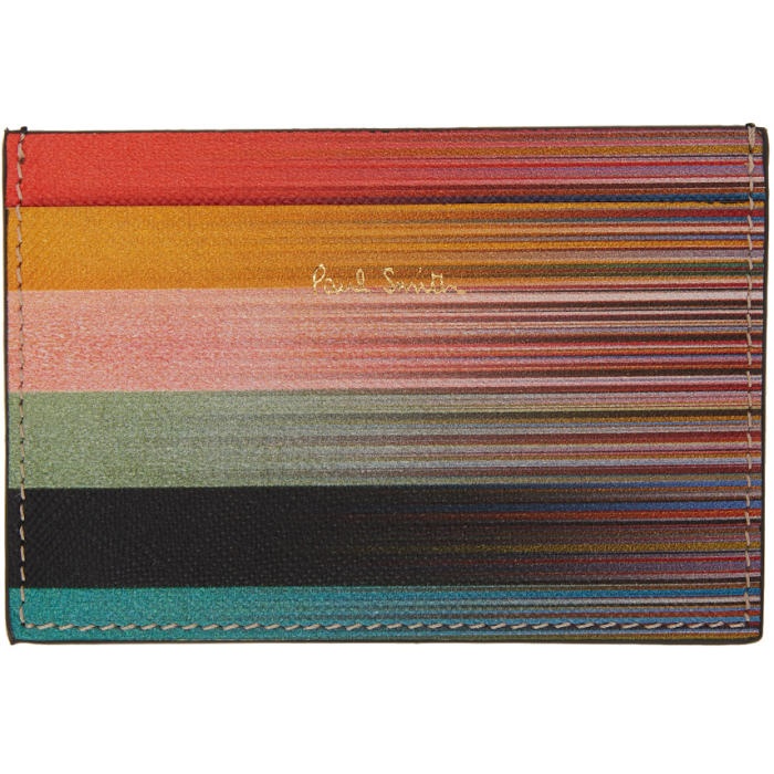Photo: Paul Smith Multicolor Artist Stripe Card Holder 