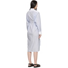Loewe Blue and White Striped Belted Shirt Dress