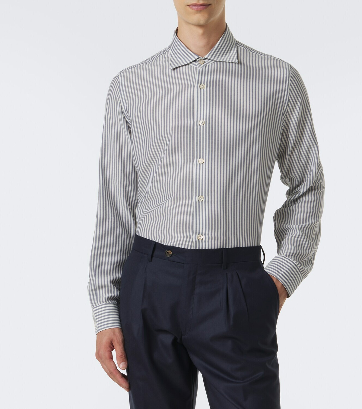 Eleventy Striped twill shirt