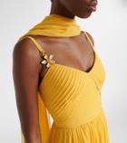 Elie Saab Embellished scarf-detail silk gown