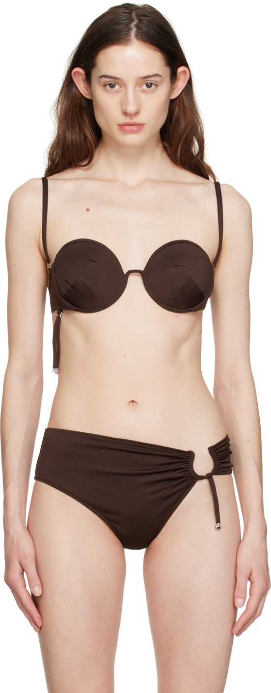 Photo: Jacquemus Brown Le Raphia 'Le Haut De Maillot Aouro' Bikini Top