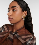 Burberry - TB gold-plated brass earrings with pearls