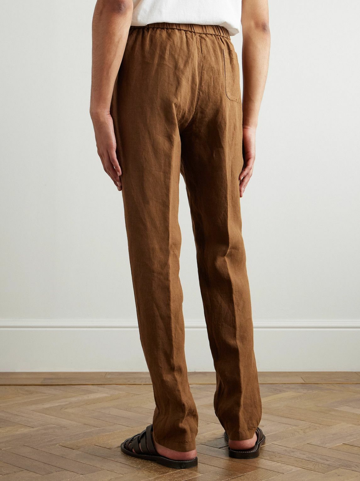 Boglioli - Tapered Linen Trousers - Brown