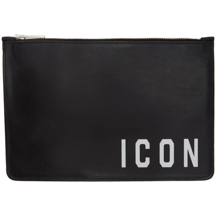 Photo: Dsquared2 Black Icon Big Pouch