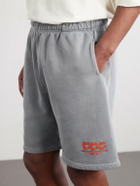 Willy Chavarria - CCC Buffalo Straight-Leg Logo-Embroidered Cotton-Jersey Shorts - Gray