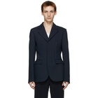 Dion Lee Navy Hook and Eye Blazer