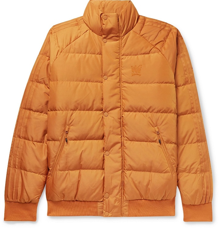 Photo: adidas Consortium - Jonah Hill Logo-Embroidered Quilted Ripstop Down Jacket - Orange