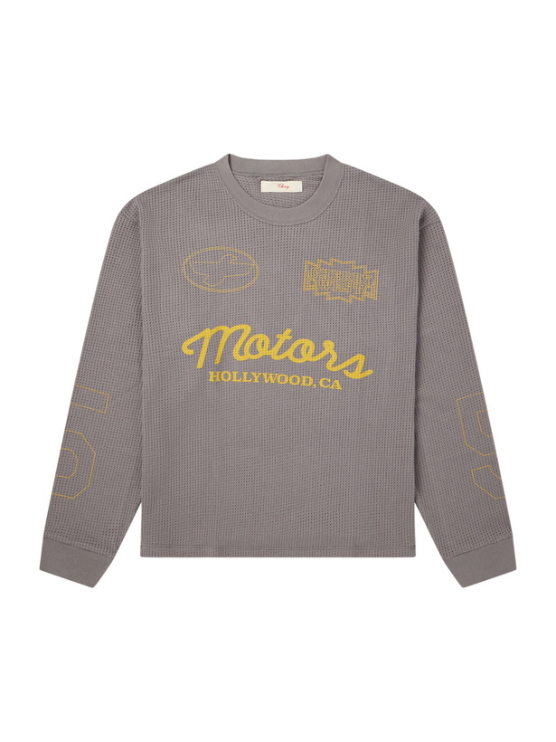Photo: Cherry Los Angeles - Logo-Print Cotton-Mesh T-shirt - Gray