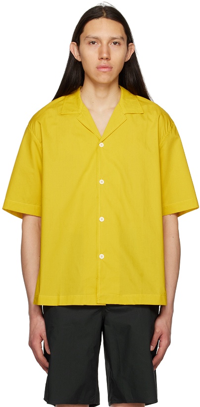 Photo: SUNNEI Yellow Open Spread Collar Shirt