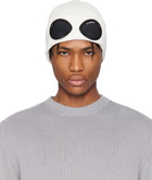 C.P. Company White Cotton Goggle Beanie