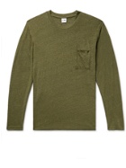 NN07 - Dylan Mélange Slub Linen T-Shirt - Green