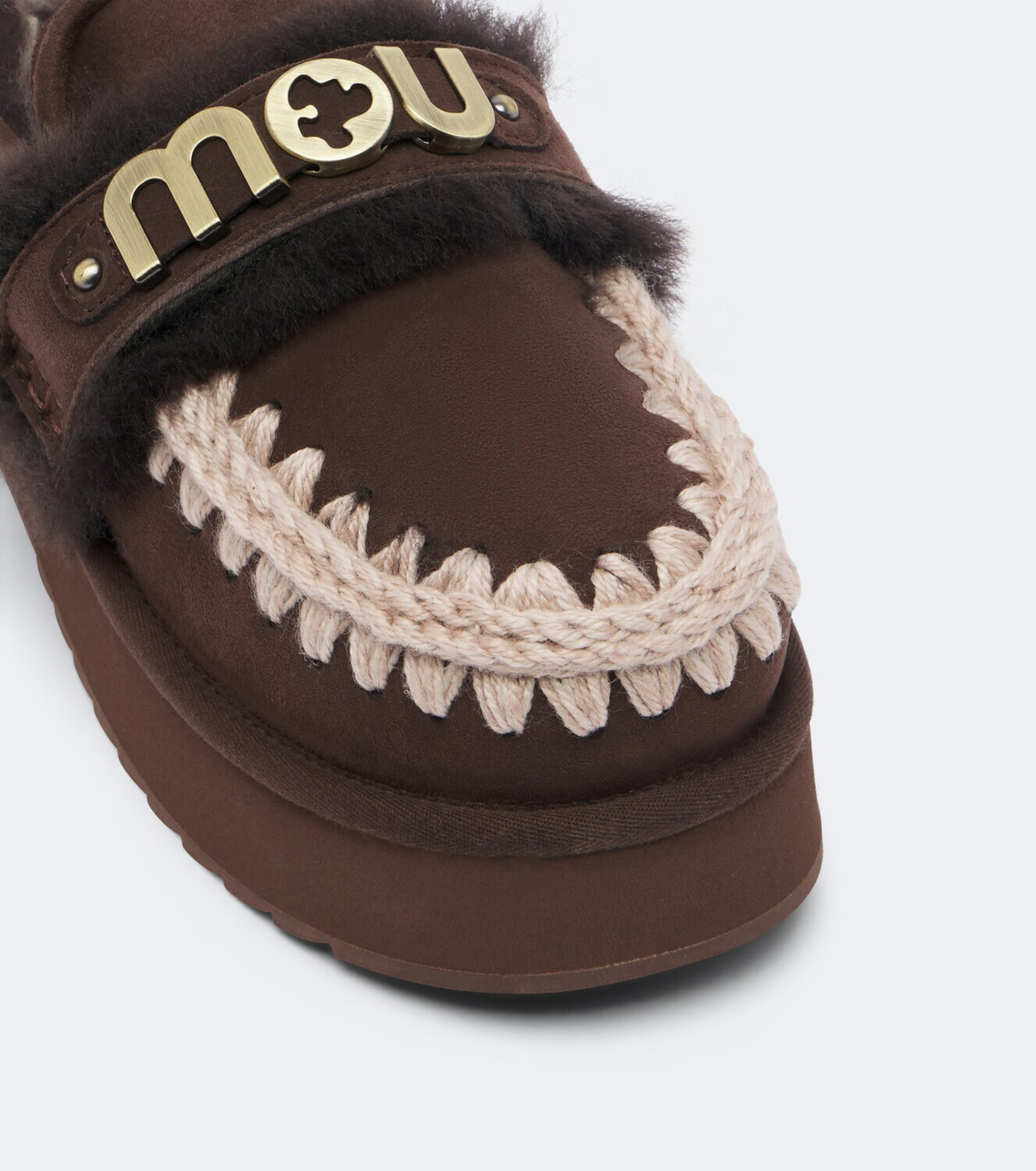 Mou Shearling-lined suede platform mules