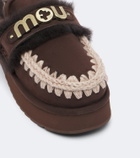 Mou Shearling-lined suede platform mules
