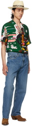 WACKO MARIA Green Jean-Michel Basquiat Edition 'Guilty Parties' Short Sleeve Shirt