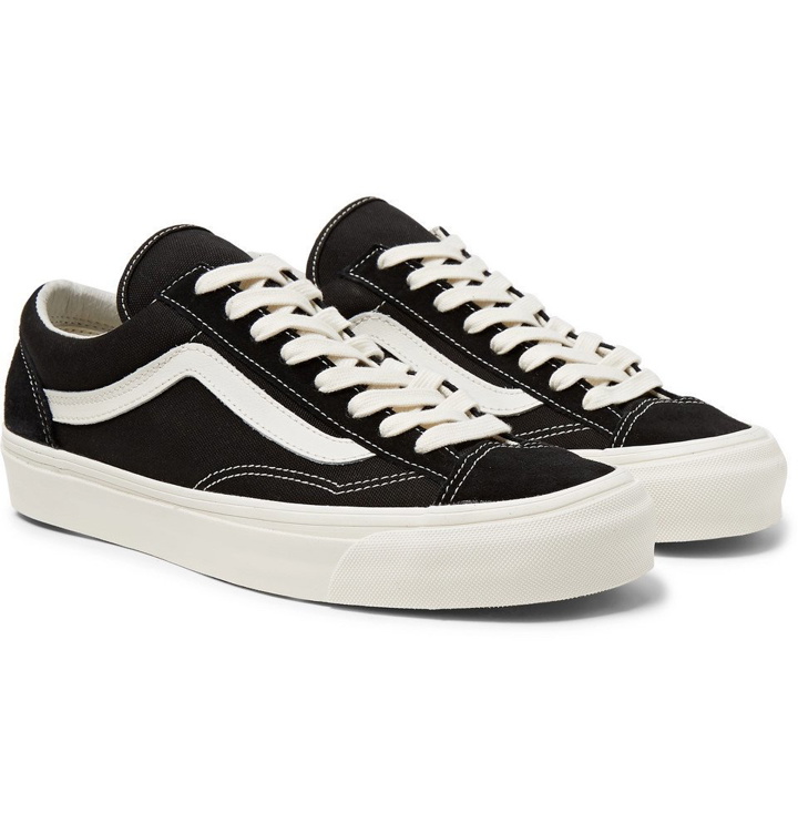 Photo: Vans - OG Old Skool LX Leather-Trimmed Canvas and Suede Sneakers - Black