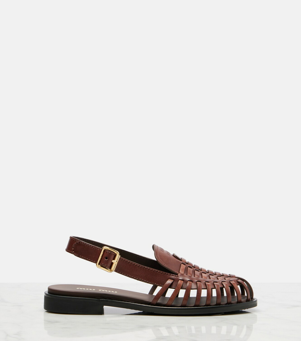 Miu Miu Leather slingback fisherman sandals