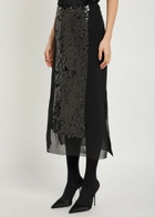 Joseph Cambo Sequin-embellished Voile Midi Skirt Black