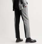 ALEXANDER MCQUEEN - Tapered Panelled Wool-Gabardine and Wool and Mohair-Blend Suit Trousers - Black