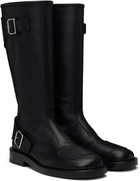 Ann Demeulemeester Black Balo High Biker Boots