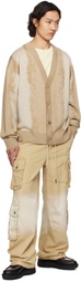 Feng Chen Wang Beige Gradient Jacquard Cardigan