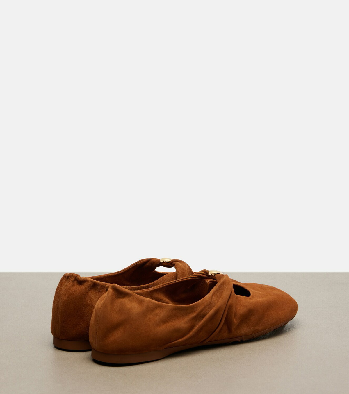 Loewe Pebble Soft suede Mary Jane flats