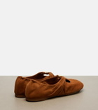 Loewe Pebble Soft suede Mary Jane flats