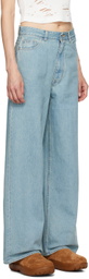 BAPE Blue Bape Sta Embroidery Baggy Jeans