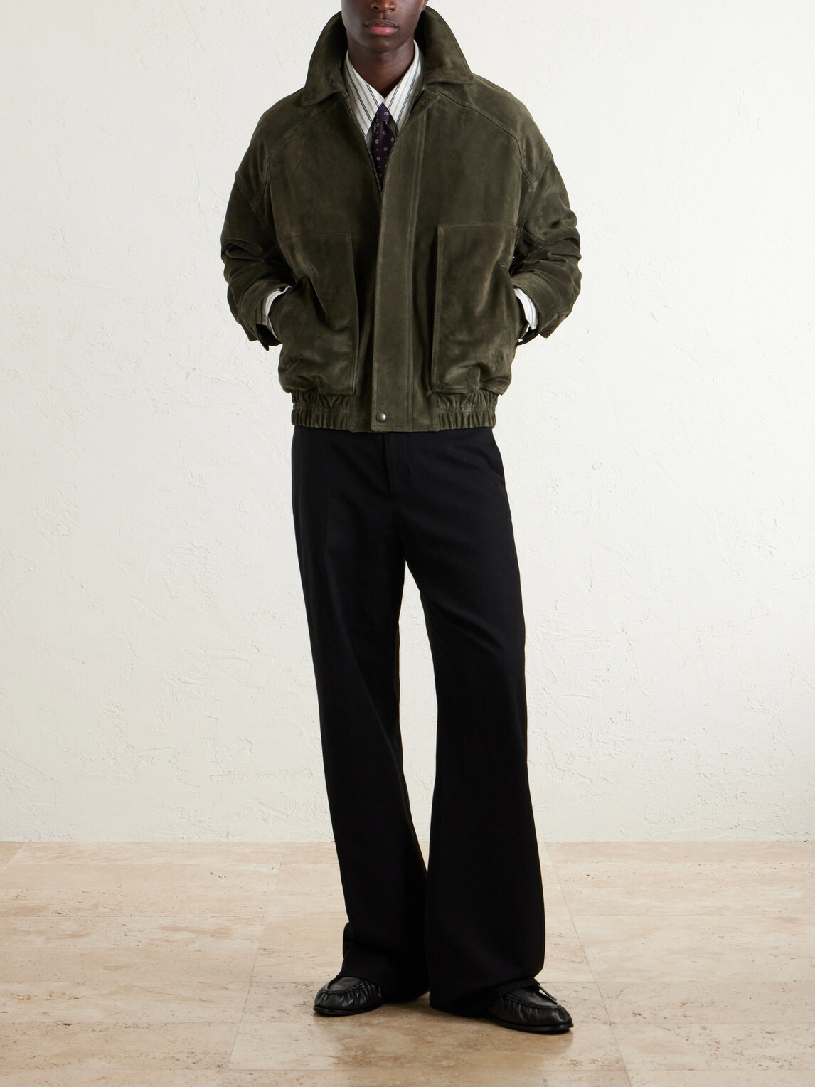 SAINT LAURENT - Suede Blouson Jacket - Green
