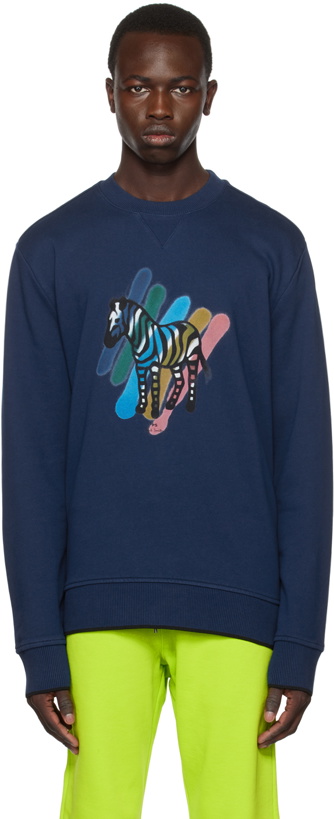 Photo: PS by Paul Smith Navy Printed Sweatshirt