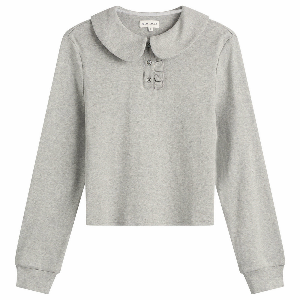 My Mum Made It Women's Polo Long Sleeve Top in Grey