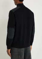 Moose Knuckles Lowan Panelled Half-zip Knit Sweatshirt Black