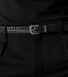 Saint Laurent Cassandre woven leather belt