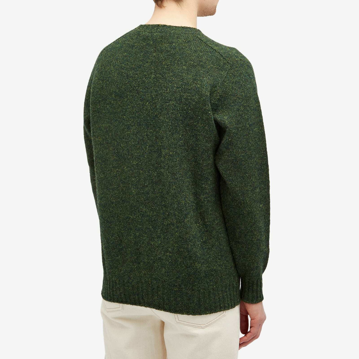 Jamieson's of Shetland Men's Crew Knit in Pine