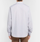 Gucci - Embroidered Striped Cotton Shirt - Blue