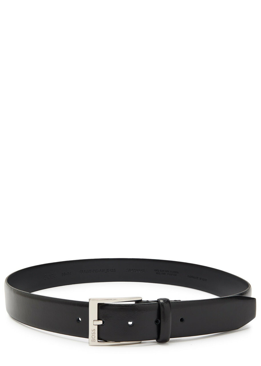 Boss Elloy Leather Belt Black