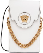 Versace White 'La Medusa' Phone Bag